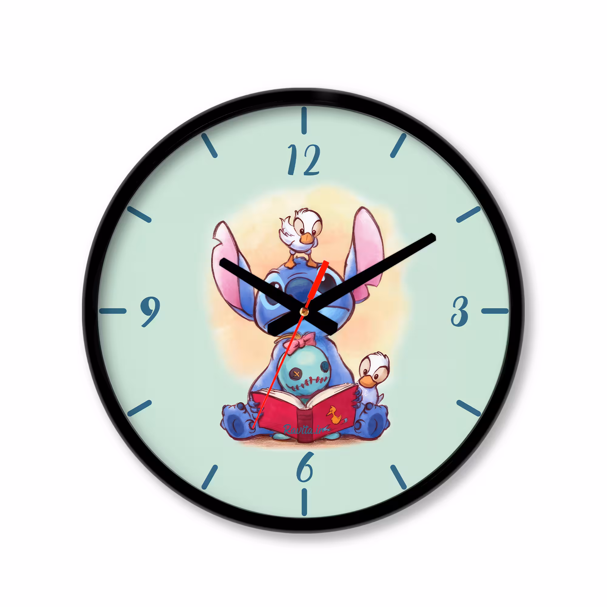 ساعت دیواری کوچک راویتا طرح استیچ کد 3605