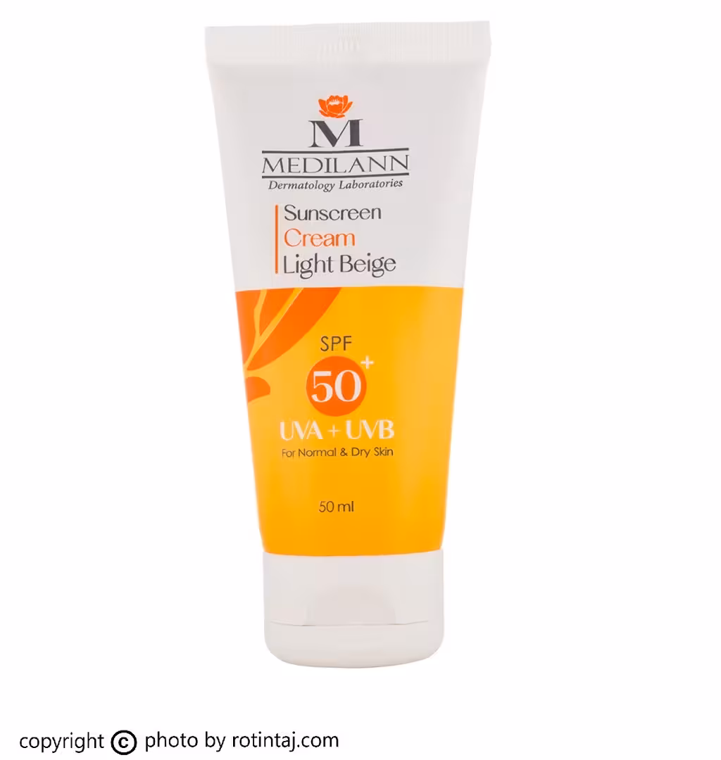 کرم ضد آفتاب رنگی SPF50 پوست خشک مدیلن 50 میلی