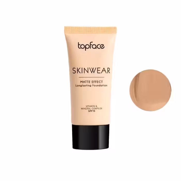 کرم پودر مایع SPF15 تاپ فیس مدل اسکین ویر شماره 005 مناسب پوست چرب و مختلط حجم 30 میلی لیتر - کالاوما