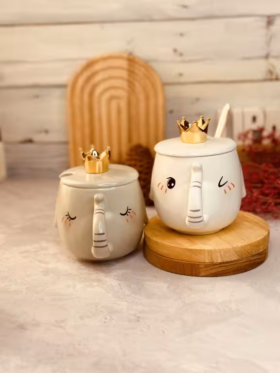 ماگ طرح فیل تاجدار سرامیکی کد 1219