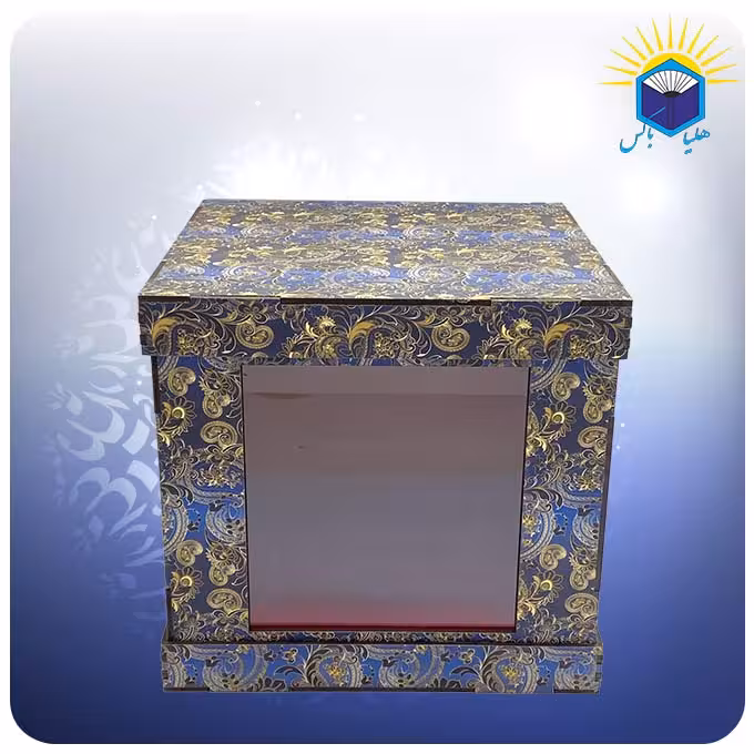 جعبه 3 تکه طلق دار 22*22*20 طرح بته جقه
