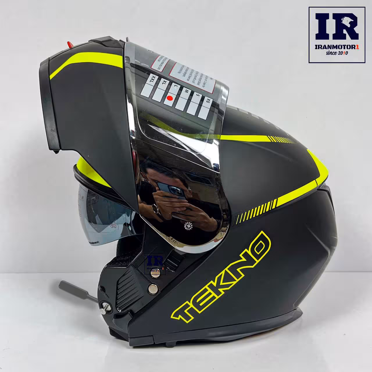 کلاه کاسکت بلوتوث دار فک متحرک تکنو Tekno - مشکی فسفری   BT11