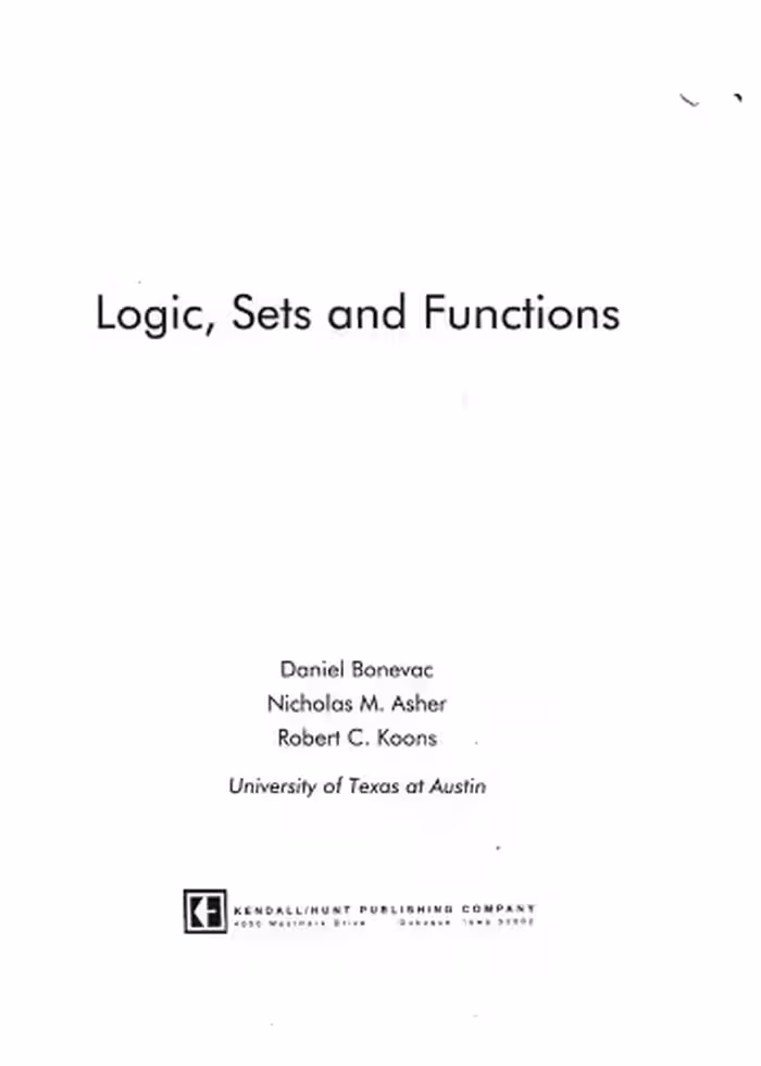 خرید و دانلود نسخه کامل کتاب Logic, Sets, and Functions
