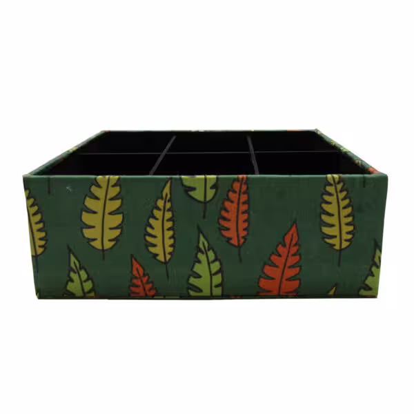 پاییز جعبه 6 خانه زمینه سبز طرح برگ های رنگی