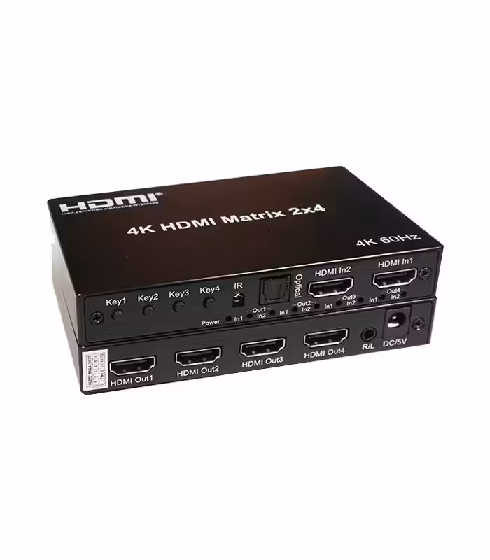 ماتریکس سوئیچ 2 در 4 HDMI با ریموت کنترل کی نت K-MAHD2042