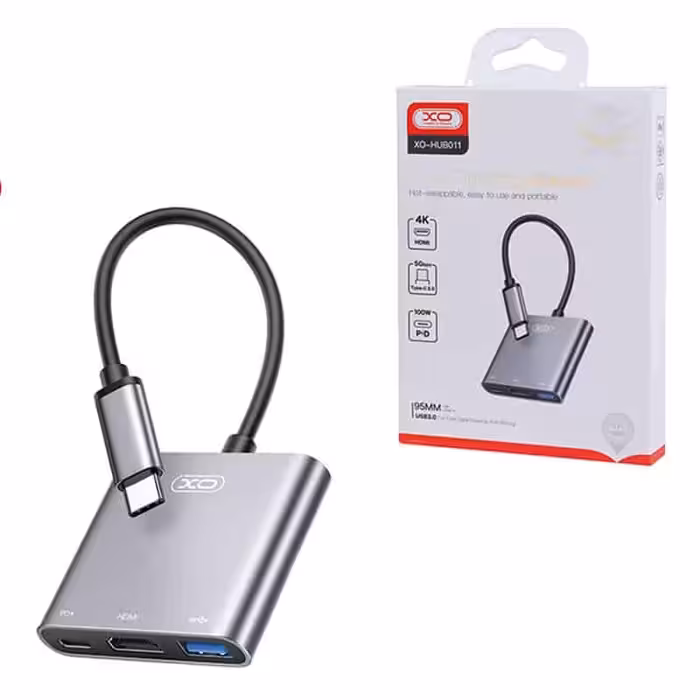 هاب 3 پورت Type-C ایکس او XO-HUB011