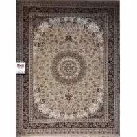 فرش 1000 شانه طرح اصفهان زمینه ترمه ای بزرگمهر کاشان – کد 10193