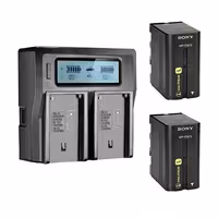 کیت دو عدد باتری سونی F970 همراه با شارژر دوتایی NP-F970 L-Series   Fotomax DUBLE