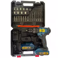 دریل پیچ گوشتی شارژی چکشی جاب مدل JB-5690-B مجموعه 45 عددی
