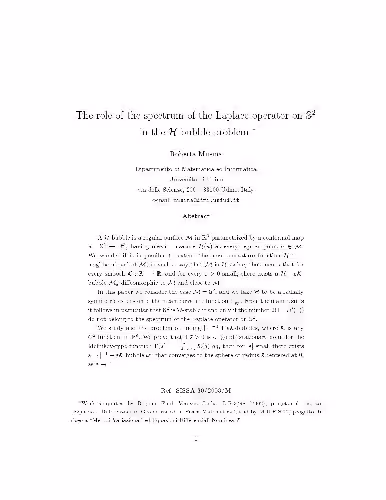 خرید و دانلود نسخه کامل کتاب The role of the spectrum of the Laplace operator on S2 in the h-bubble problem