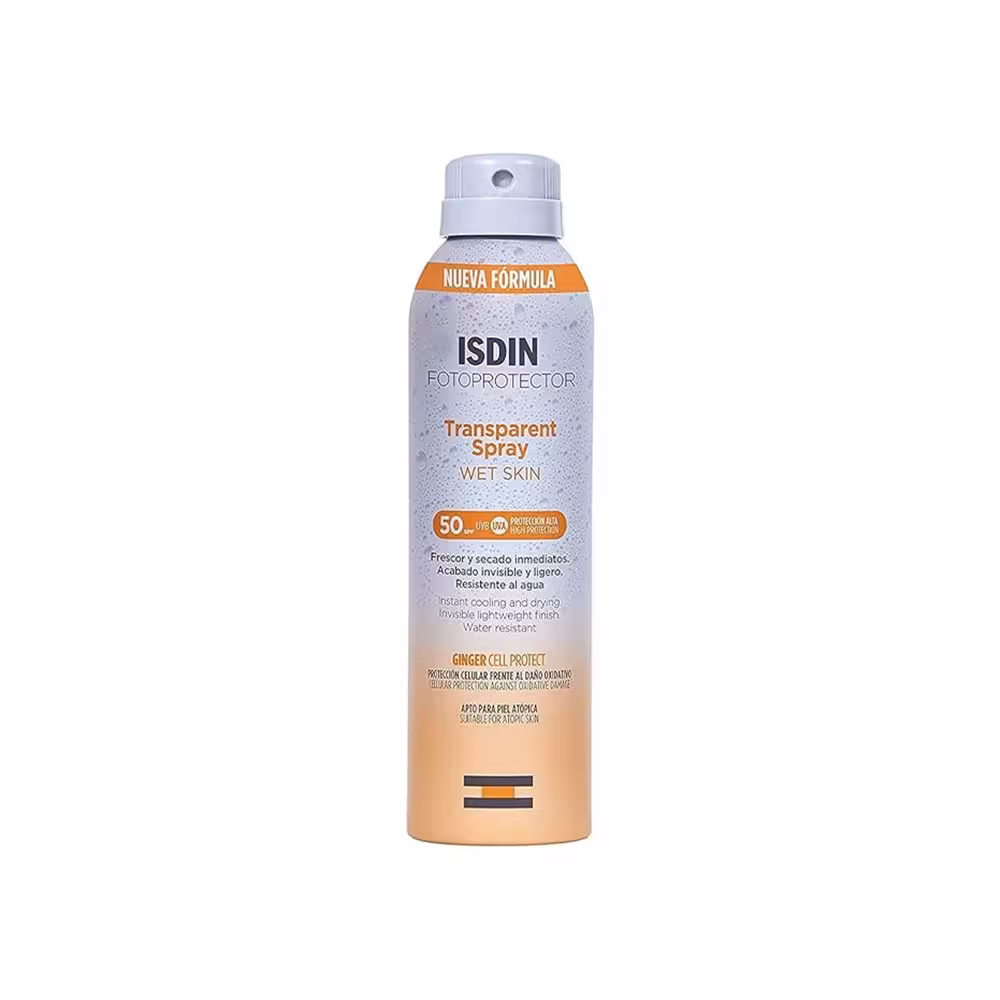 اسپری ضدآفتاب بی رنگ ایزدین SPF50 حجم 250 میل