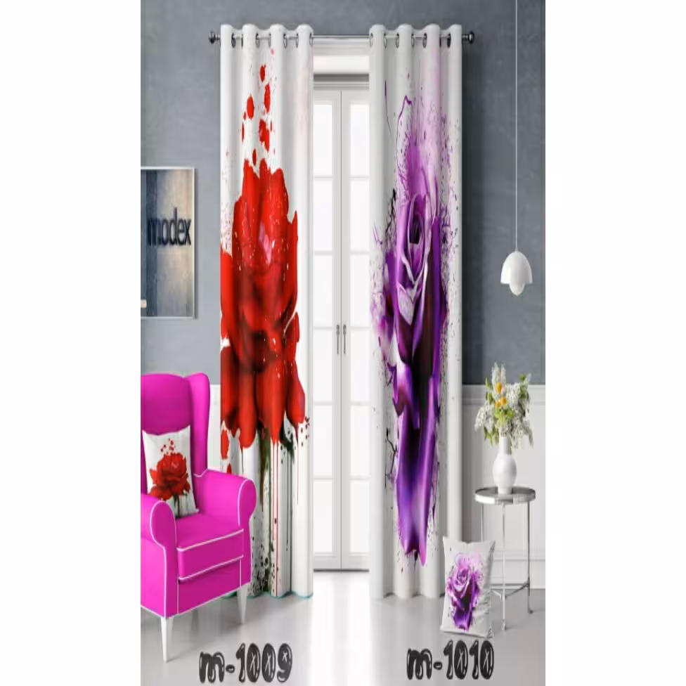 پرده  چاپی هازان  با بهترین کیفیت قیمت هر 2 عدد پنل  