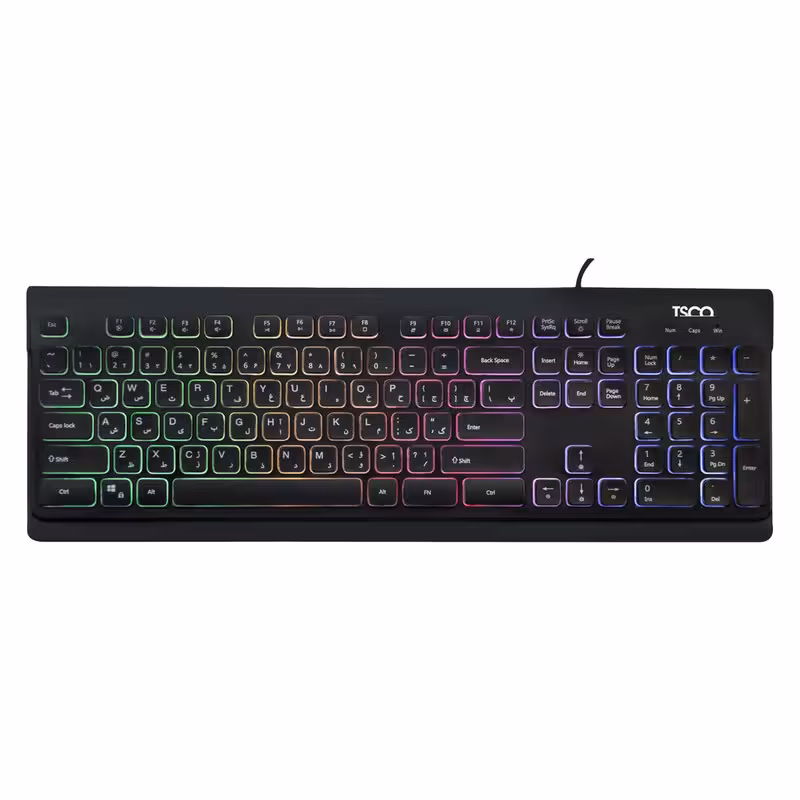 کیبورد گیمینگ تسکو مدل TK 8031، سوییچ ممبران، Full-Size، نورپردازی RGB | کالا مکس