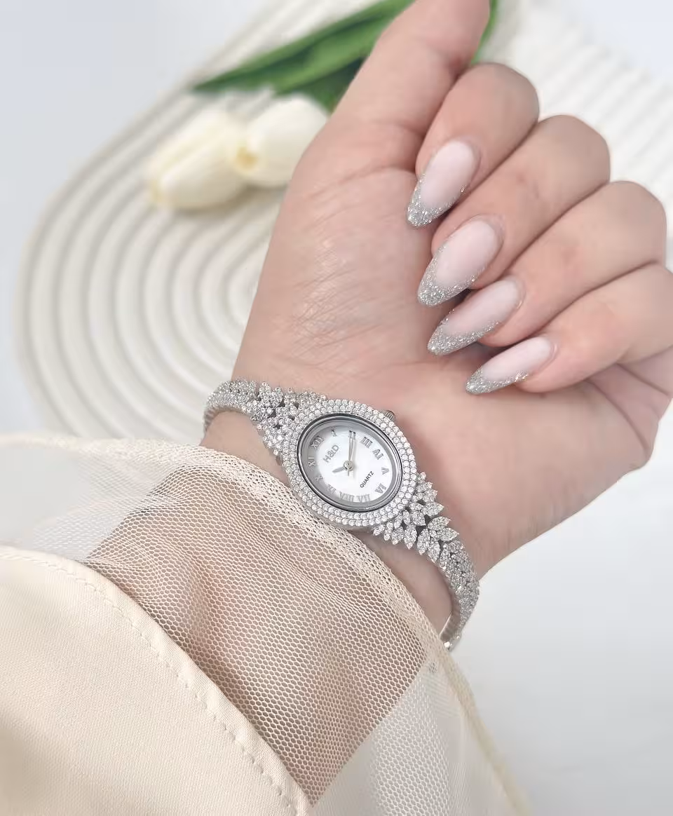 ساعت نقره جواهری زنانه کد 80326