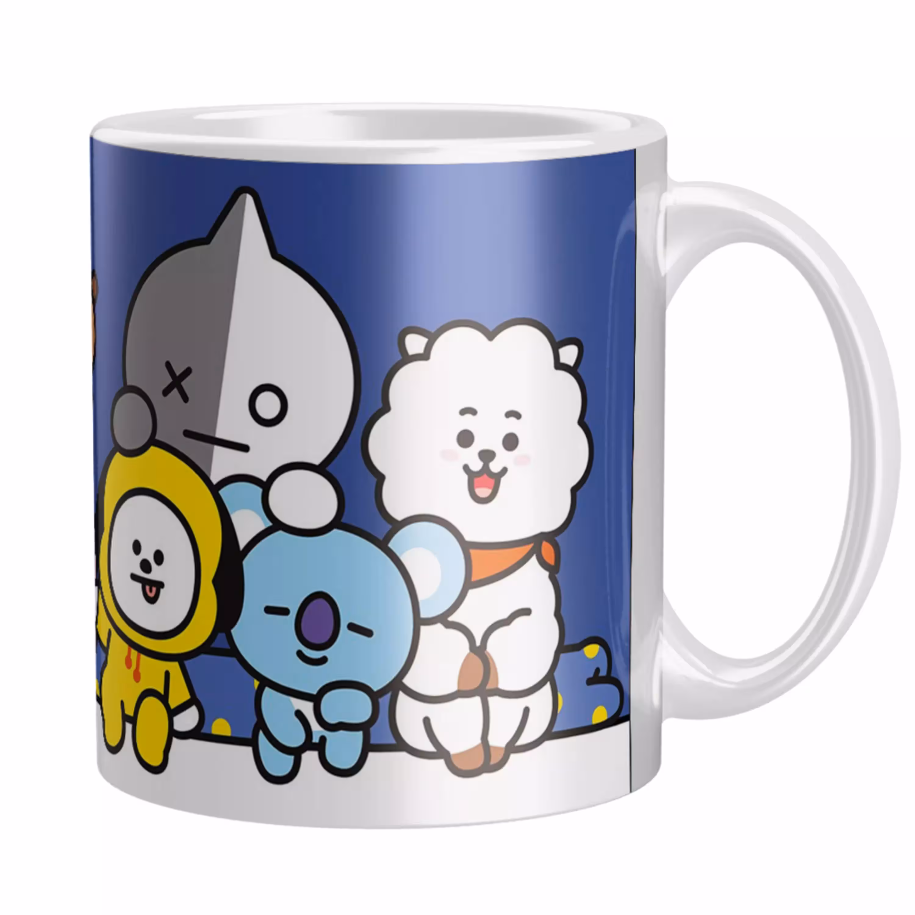 خرید ماگ-لیوان سرامیکی دسته و داخل سفید  BTS-BT21  FH-2236