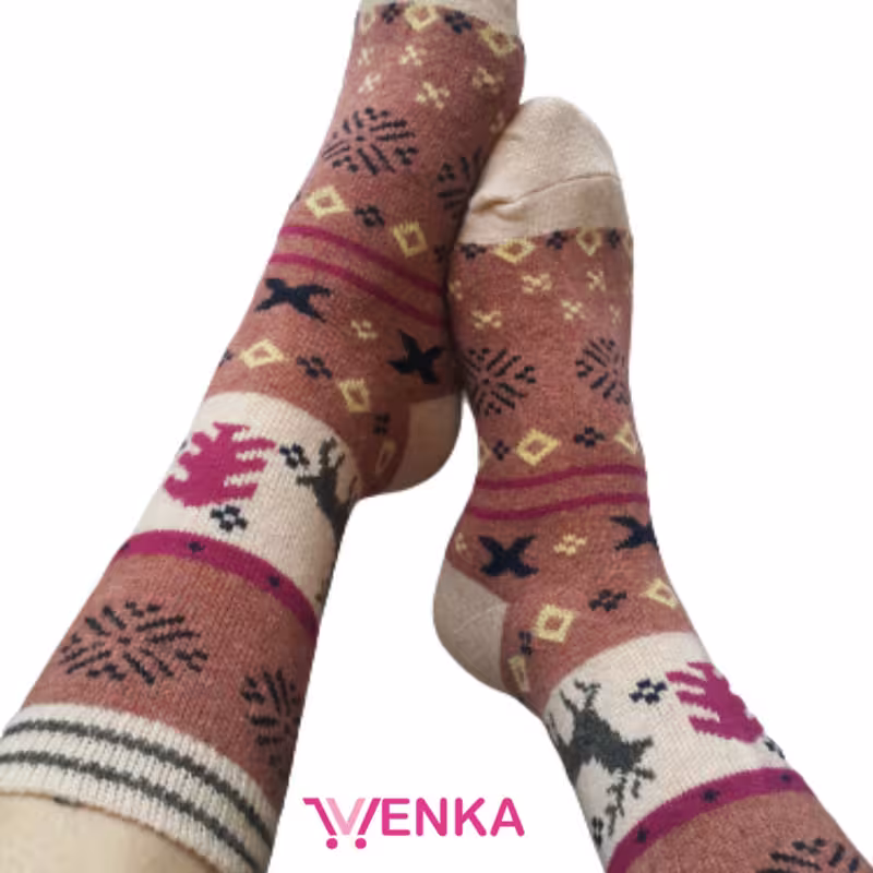 جوراب نیم ساق پشمی کد 0374