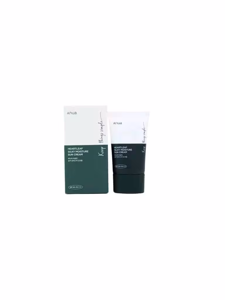 ضد آفتاب مرطوب کننده آنوا ANUA مدل HEARTLEAF SILKY MOISTURE با SPF  50 حجم 50 میل