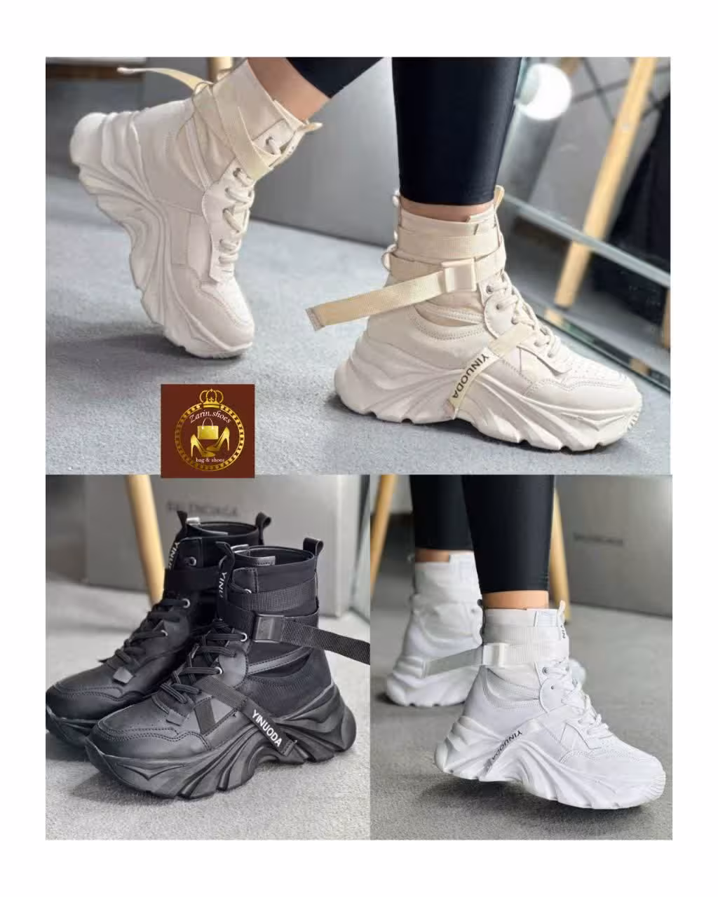 کتونی ساقدار و لژدار زنانه دخترانه F52