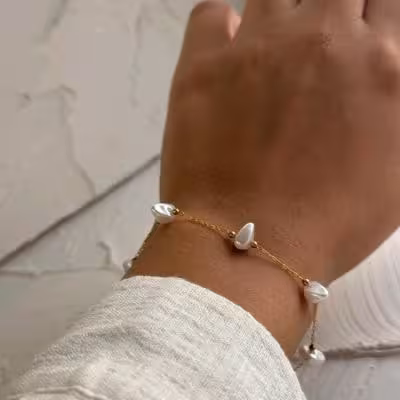 دستبند طرح زنجیر و سنگ