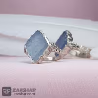 ست انگشتر عقیق کبود خطی یا علی یا زهرا