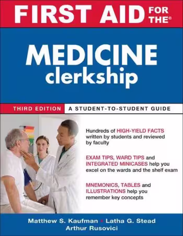 خرید و دانلود نسخه کامل کتاب First Aid for the Medicine Clerkship, Third Edition