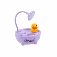 چراغ مطالعه مدل شارژی فانتزی طرح وان حمام و جوجه بنفش سه کاره(چراغ، جاقلمی، تراش)