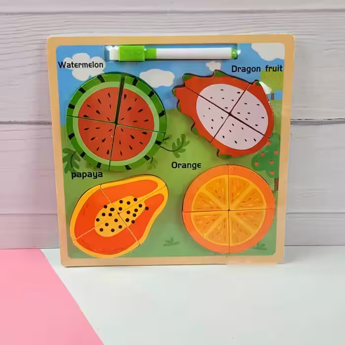 پازل و تخته نقاشی چوبی باغ میوه‌ها
