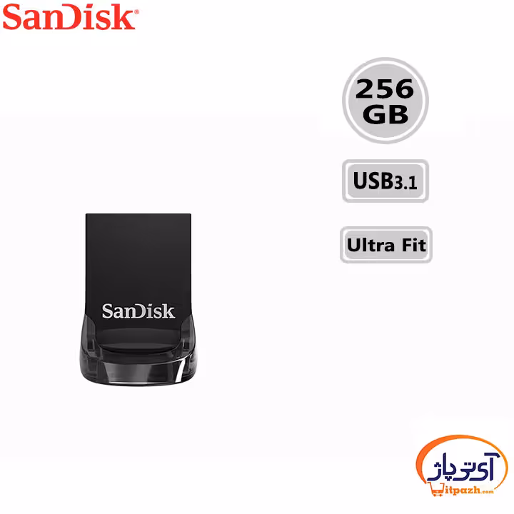 فلش مموری USB3.1 سن دیسک 256 گیگابایت مدل SanDisk Ultra Fit