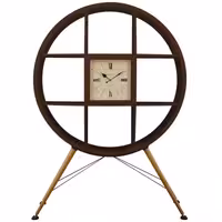 ویترین و کتابخانه چوبی ساعتدار مدل lO-HGDC-85-BR