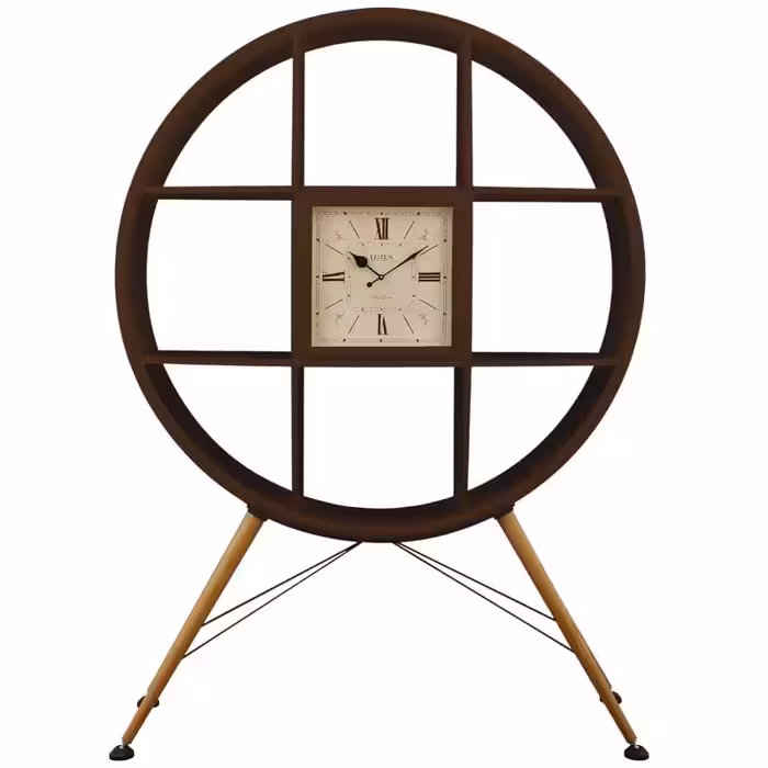 ویترین و کتابخانه چوبی ساعتدار مدل lO-HGDC-85-BR