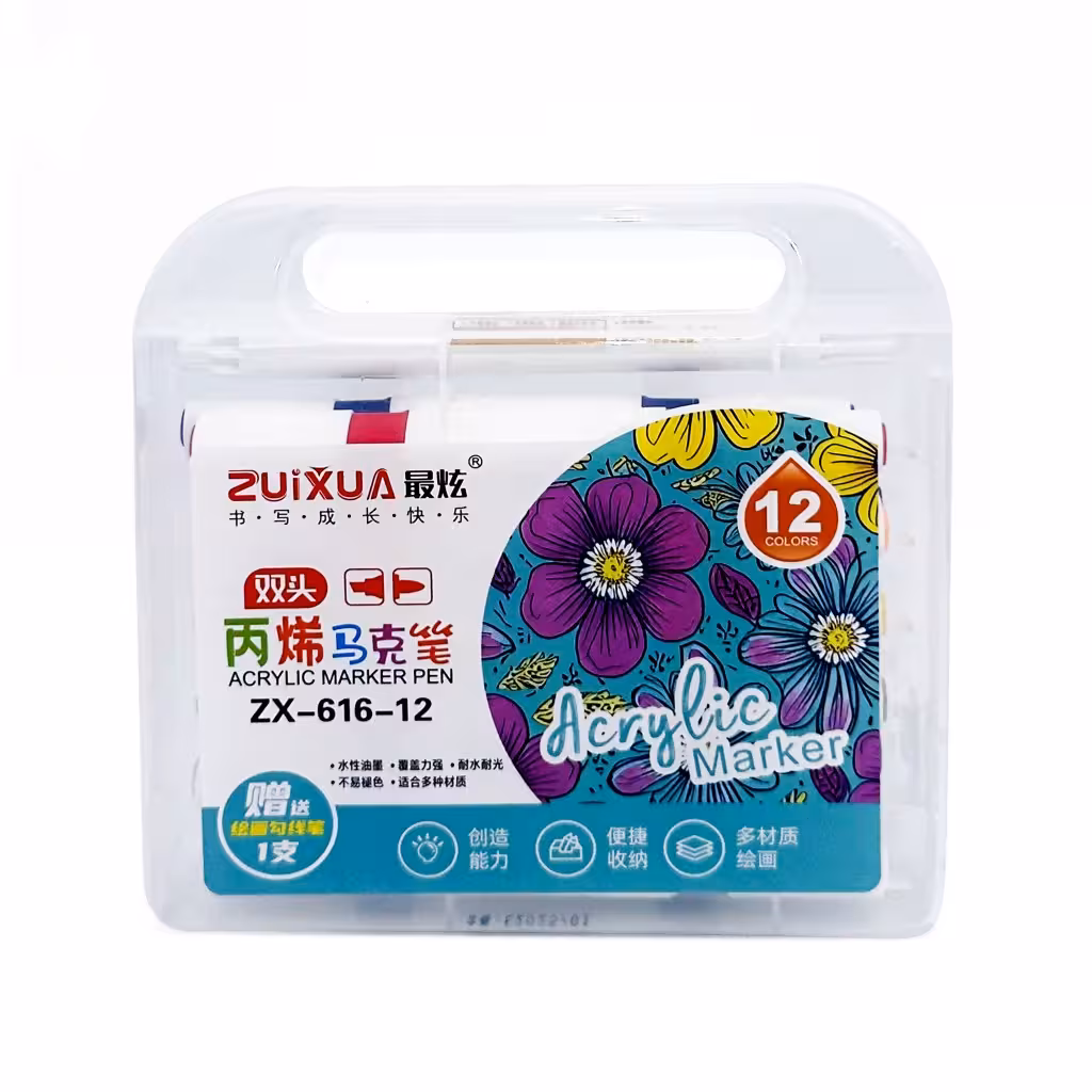 ماژيک اکريليک 12 رنگ برند ZUIXUA