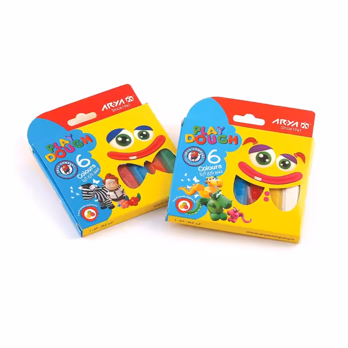 خمیر 6 رنگ مقوایی آریا