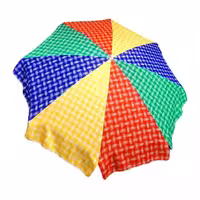 سایه بان قطر دو متر با پارچه نانو طرح تار و پود (چهارخانه) آب گریز رنگ 4رنگ،مسافرتی