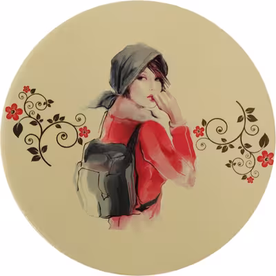 بشقاب دیوارکوب سفالی مدل دختر کد 1