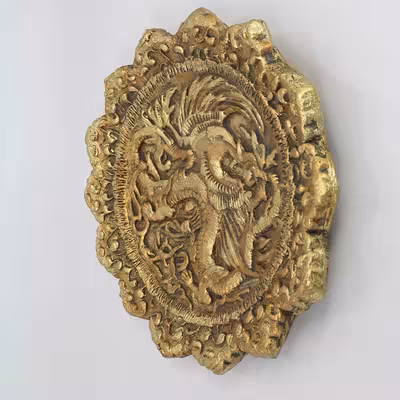 دیوارکوب سفالی مدل سیمرغ و اژدها