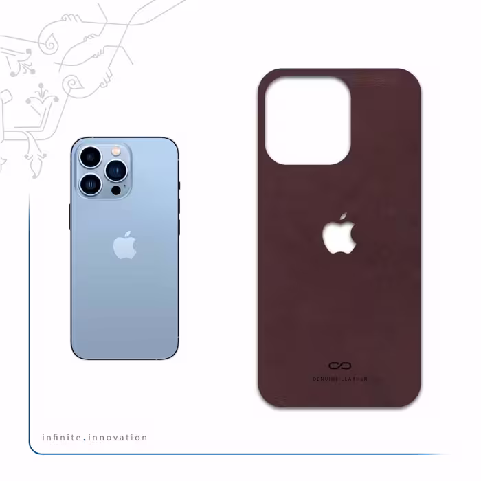 برچسب پوششی ماهوت مدل Matte-Dark-Brown-Leather مناسب برای گوشی موبایل اپل iphone 13 Pro