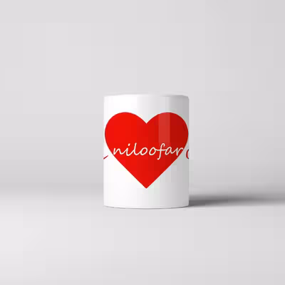 ماگ طرح اسم نیلوفر مدل قلب کد 135