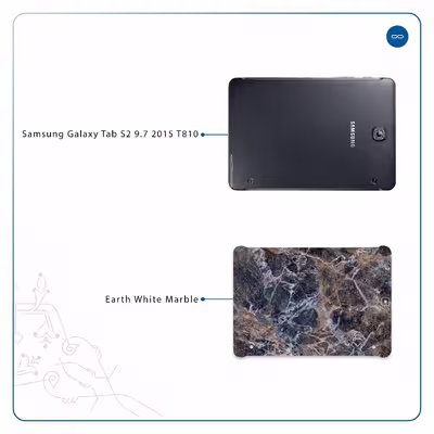 برچسب پوششی ماهوت مدل Earth-White-Marble مناسب برای تبلت سامسونگ Galaxy Tab S2 9.7 2015 T810