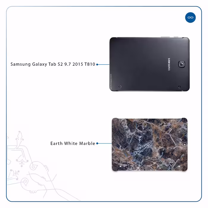 برچسب پوششی ماهوت مدل Earth-White-Marble مناسب برای تبلت سامسونگ Galaxy Tab S2 9.7 2015 T810