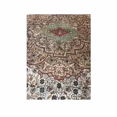 فرش دستباف قدیمی یک و نیم متری طرح وینتیج کد 472