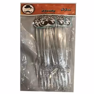 چنگال یکبار مصرف مستر تم مدل سبیل پلاس بسته 20 عددی