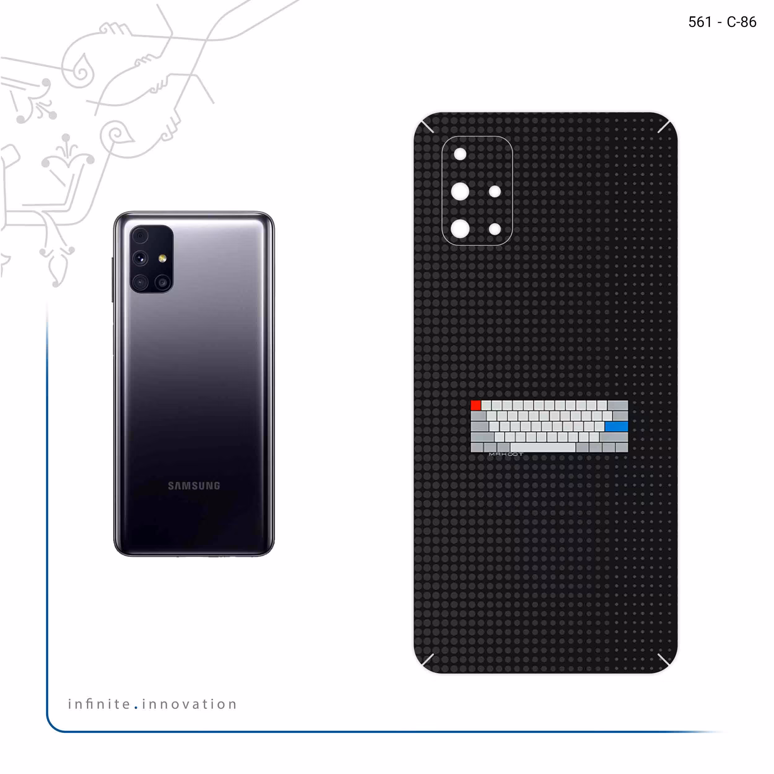 برچسب پوششی ماهوت مدل Minimal Keyboard Icon مناسب برای گوشی موبایل سامسونگ Galaxy M31S