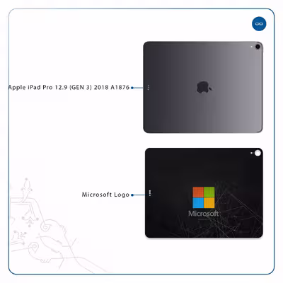 برچسب پوششی ماهوت مدل Microsoft-Logo مناسب برای تبلت اپل iPad Pro 12.9 (GEN 3) 2018 A1876