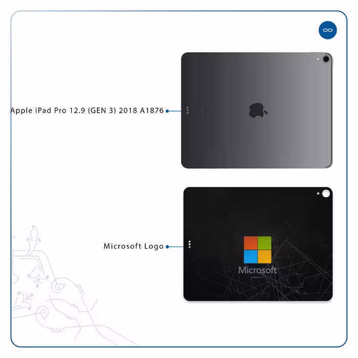 برچسب پوششی ماهوت مدل Microsoft-Logo مناسب برای تبلت اپل iPad Pro 12.9 (GEN 3) 2018 A1876