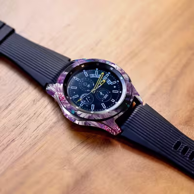 برچسب ماهوت طرح Purple-Flower مناسب برای ساعت هوشمند سامسونگ Galaxy Watch 46mm