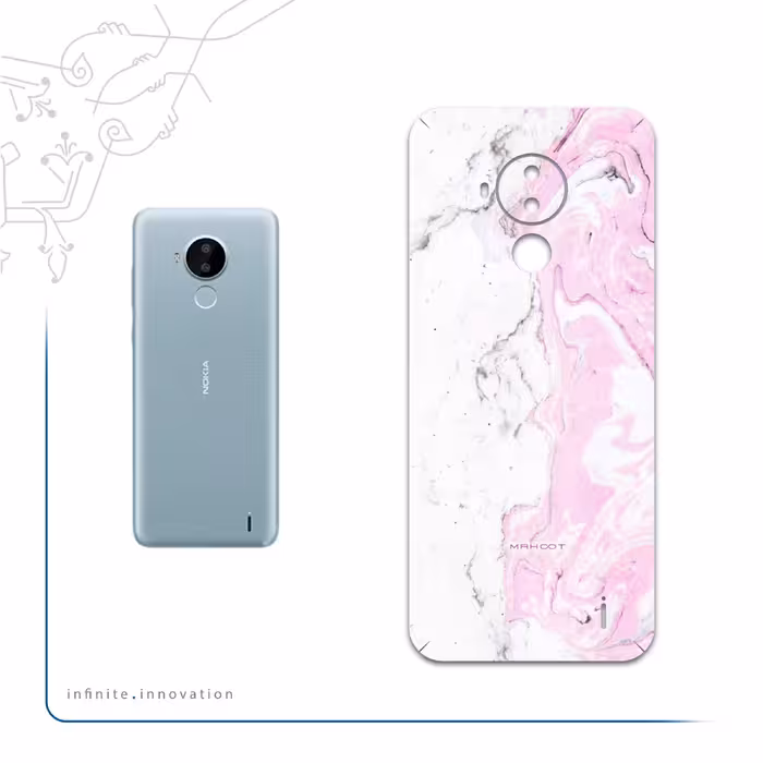 برچسب پوششی ماهوت مدل Blanco-Pink-Marble مناسب برای گوشی موبایل نوکیا C30