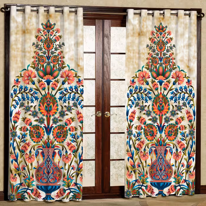 پرده مدل طرحدار مخمل پانچی کد 4144 سایز 200x140 سانتی متر