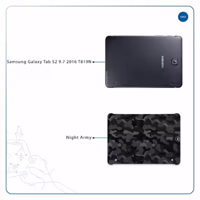برچسب پوششی ماهوت مدل Night-Army مناسب برای تبلت سامسونگ Galaxy Tab S2 9.7 2016 T819N