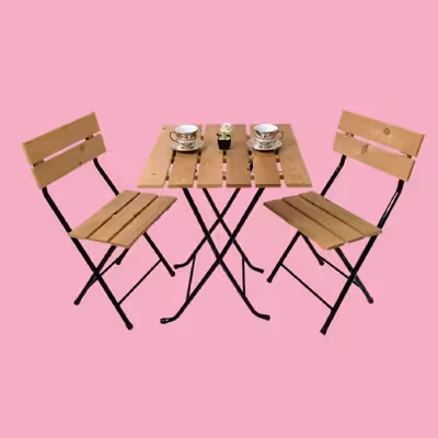 میز و صندلی سفری مدل تاشو چوبی کد 6060