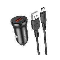 شارژر فندکی بروفون مدل BZ18 QC3.0 18W به همراه کابل تبدیل USB-C